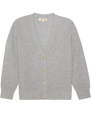 Ellsworth & Ivey Lilah V-Neck Knit Cardigan - Gray