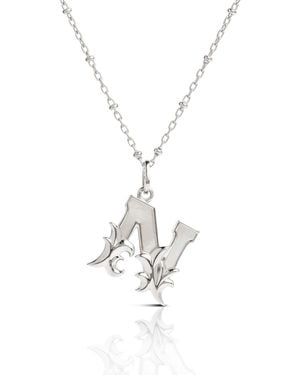 Kasun Solid N Initial Necklace With Mother Of Pearl - Metallic