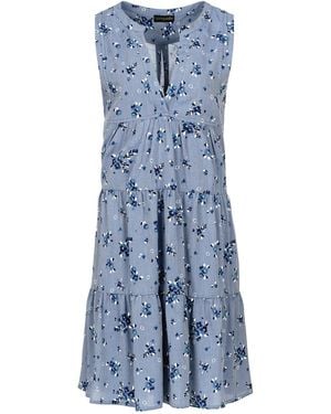 Conquista Sleeveless Floral A Line Dress - Blue