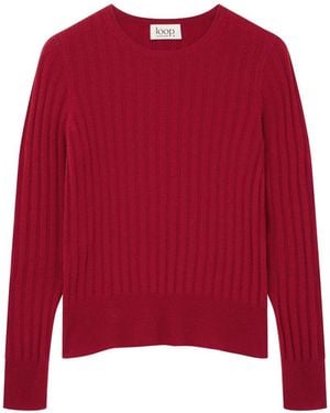 Loop Cashmere Cashmere Wide Rib Sweater - Red