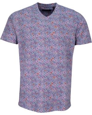 lords of harlech Maze Flower Field V-Neck Tee - Purple