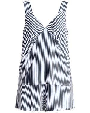 Paisie Pajama Vest Top And Elasticated Shorts - Blue
