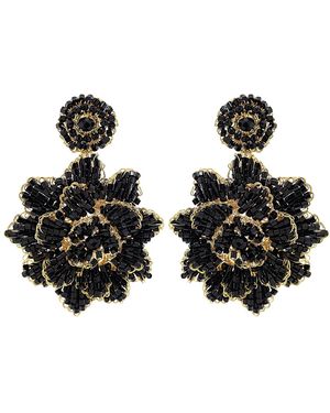 Lavish by Tricia Milaneze Blossom Handmade Crochet Earrings - Black