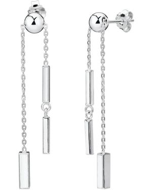 Gold & Honey Stud & Bar Dangle Earrings - Metallic
