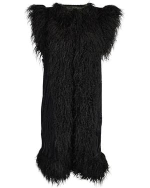 Jennafer Grace Zenobia Psyche Faux Fur Trim Vest - Black