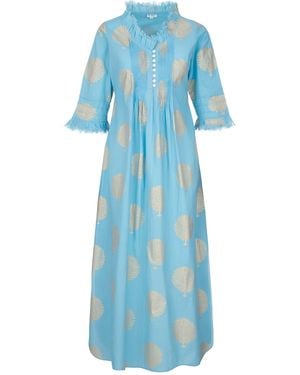 At Last Cotton Annabel Maxi Dress - Blue