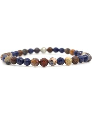 Shar Oke Neutrals Pietersite & Natural Sapphire Bracelet - Blue