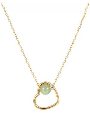 seree Maison Heart Jade Necklace - Metallic