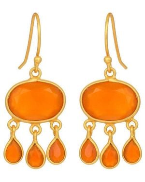 Opium Jewels Raindrop Earrings - Orange