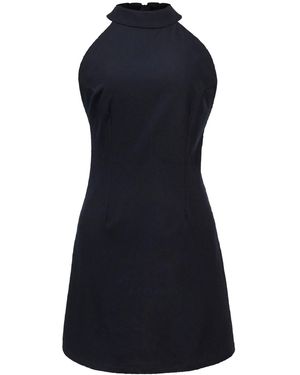 Smart and Joy High Neck Sleeveless Mini Dress - Blue