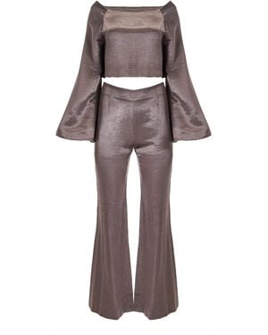Lita Couture 70S Vibes Liquid Top - Grey