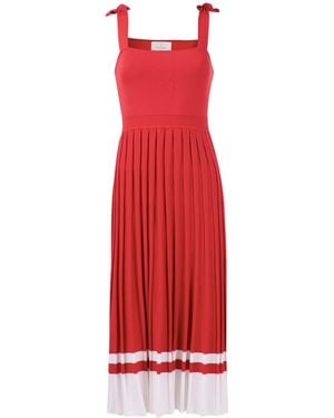 Peraluna Kelly Strappy Midi Knit Sundress - Red