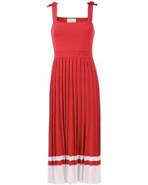 Peraluna Kelly Strappy Midi Knit Sundress - Red