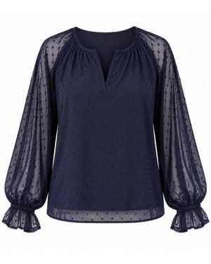 Luella Fashion Maria Dobby Fabric Top - Blue
