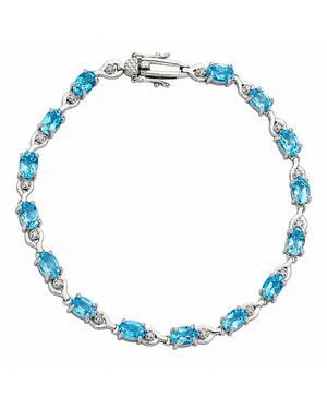 Belinda Jewelz Elora Swiss Topaz Vintage Tennis Bracelet - Blue
