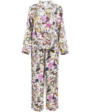 Fable England Floral Engravings Pyjamas - White
