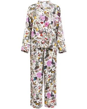 Fable England Floral Engravings Pyjamas - White