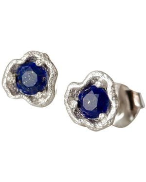 Claire Hill Designs Lapis Lazuli Lichen Stud Earrings - Blue