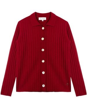 Bel Cashmere Charlotte Cashmere Cardigan - Red