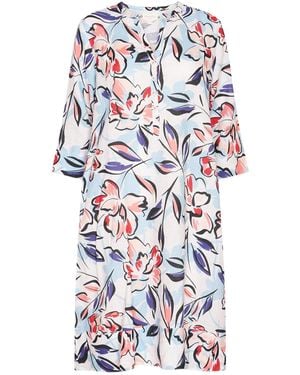 NoLoGo-chic Capri Print Tunic Classic Dress Linen Multi - Blue
