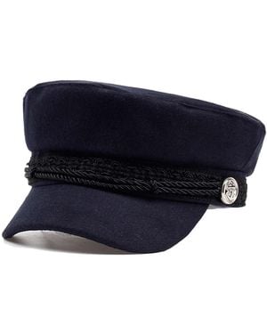 Chanel Joan Elkayam Embroidered Trim Baker Boy Hat - Blue
