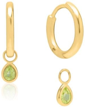 Auree Venice Peridot Huggie Hoop Earrings - Metallic