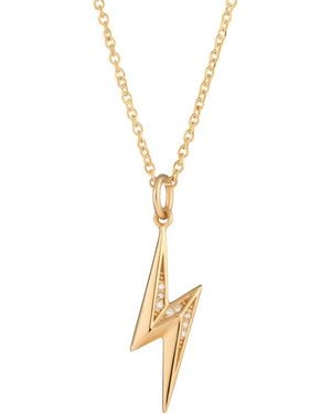 Scream Pretty Sparkling Lightning Bolt Necklace With Slider Clasp - Metallic