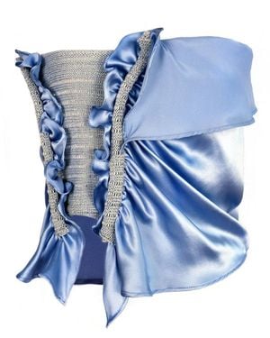 Ccy Currency Halterless Frill Top - Blue