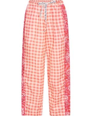 NoLoGo-chic Mix Match Cosmos & Check Trousers Cotton - Red