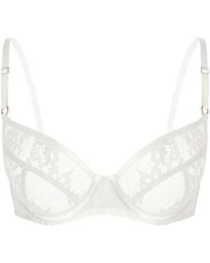 MONIQUE MORIN LINGERIE Moonstruck Balconette Bra Crystal - White
