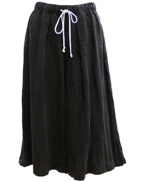 Joeleen Torvick Pleated Linen Culottes - Black