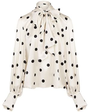 The Summer Edit Kat Pussybow Blouse - White