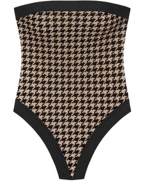 Perilla Lingerie Oxford Bandeau Bodysuit - Black
