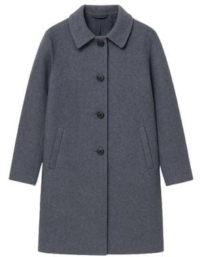 Conquista Wool Straight Coat - Blue