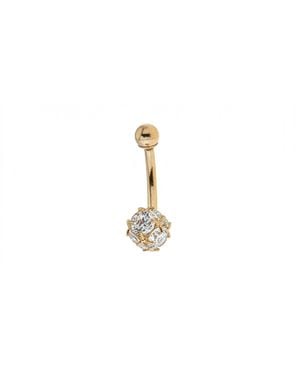 Zahav Jewelry 10K Solid Cz Belly Ring - Black