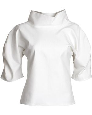 Bianca Popp Puff Blouse With Collar - White