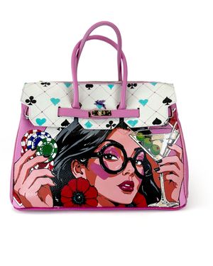 Maison Rubaiyat Bella Hand-Painted Leather Bag - Red