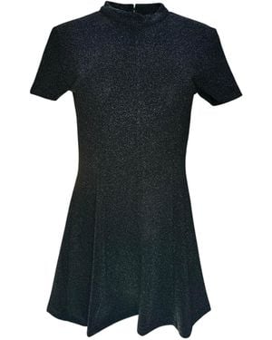 Any Old Iron Shiny Short Mini Dress - Black