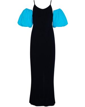 STATE OF GEORGIA The Puff Dress With Aqua Puff Sleeve - Blue