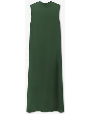 Roch Perel Satin Turtleneck Dress - Green