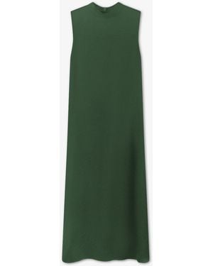 Roch Perel Satin Turtleneck Dress - Green