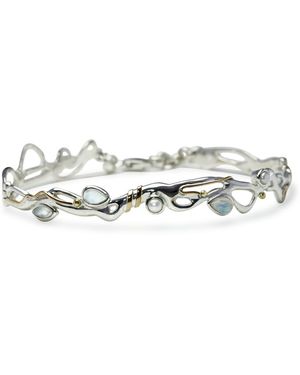 Isla Silver Flowing Moonstone & Pearl Bracelet - White