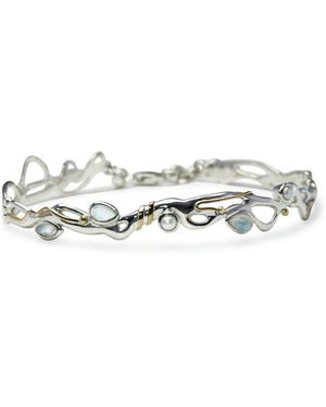 Isla Silver Flowing Moonstone & Pearl Bracelet - White