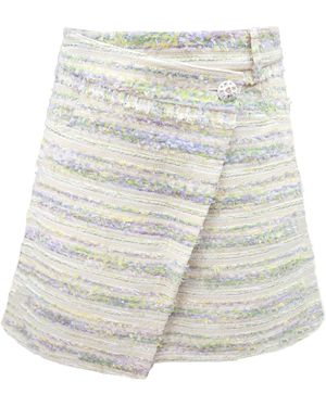 Riviera Soirée Thea Tweed Mini Wrap Skirt - Multicolour