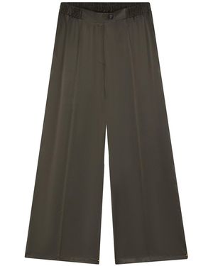 The Summer Edit Lexi Sports Luxe Silk Pants - Gray