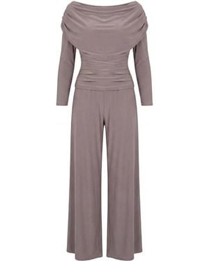 Atom Label Carbon Jumpsuit With Sleeve - Purple