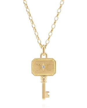 Cote Cache Cote Cache Key Pendant Chain Necklace - Metallic