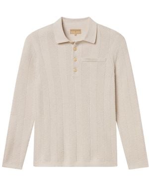 Weston Jon Boucher Alastair L/Slim Fit Knit Polo - White