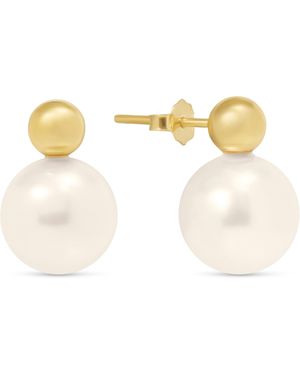 Esterah Colette Pearl Studs - Metallic