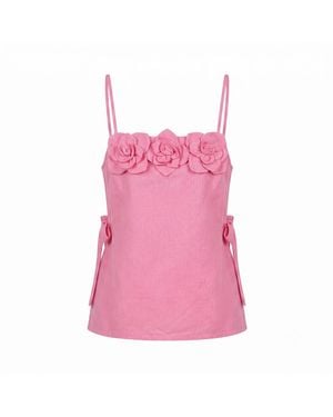 Yumi Kim Flora Linen Top - Pink